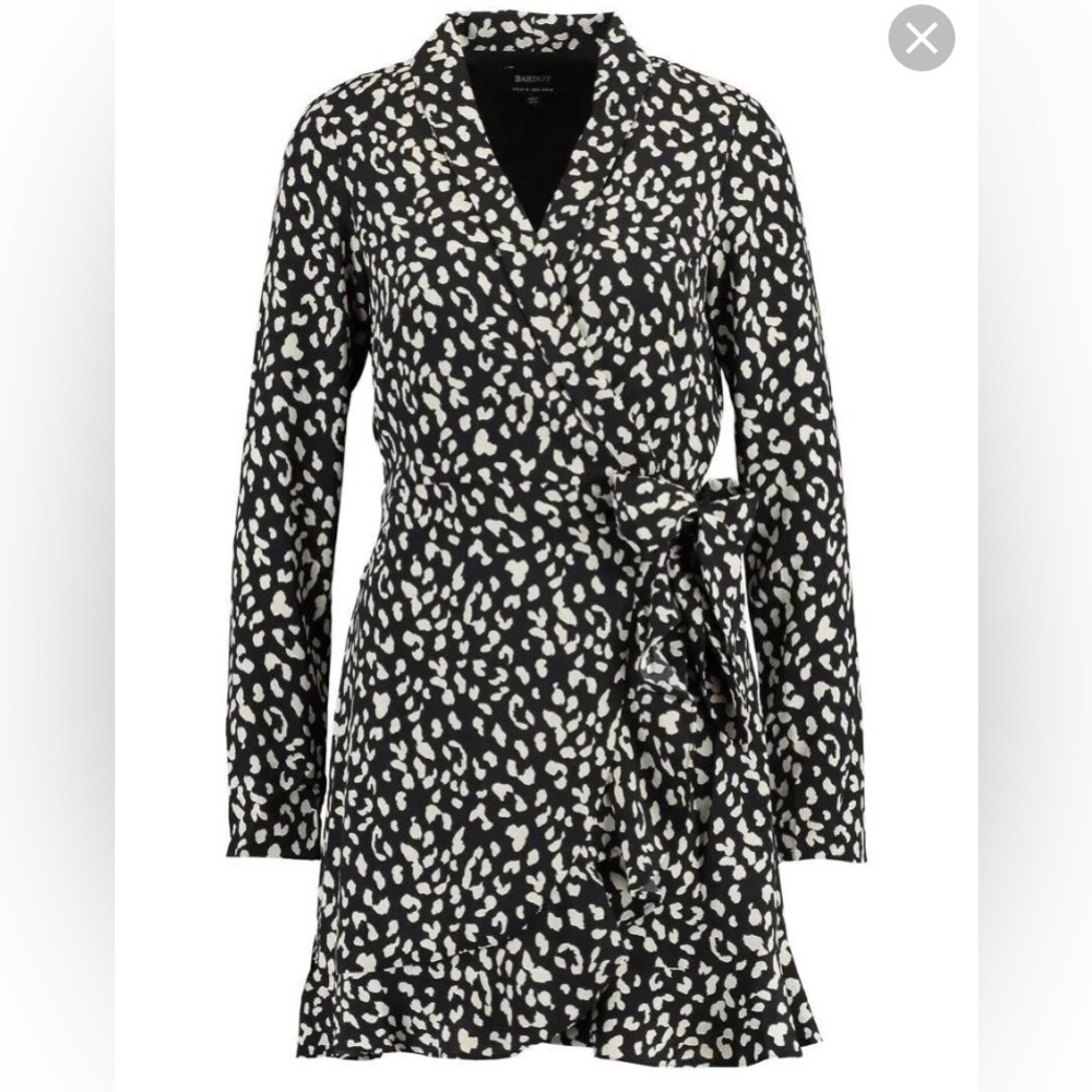 Bardot Leopard Print Wrap Dress sizeXXS